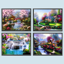 Load image into Gallery viewer, 3pcs Round Diamond Painting Set - Village scenery (40*30CM)
