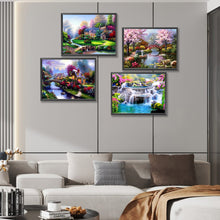 Load image into Gallery viewer, 3pcs Round Diamond Painting Set - Village scenery (40*30CM)
