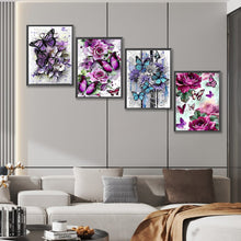 Load image into Gallery viewer, 4pcs Round Diamond Painting Set - Beautiful butterfly (30*40CM)