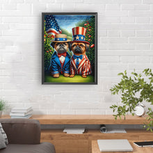Load image into Gallery viewer, Diamond Painting - Full Round - Independence Day Dog (30*40CM)