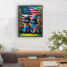 Load image into Gallery viewer, Diamond Painting - Full Round - Silver Poodle and Flag (30*40CM)