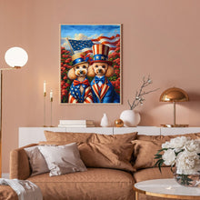 Load image into Gallery viewer, Diamond Painting - Full Round - American Poodle and Flag (30*40CM)