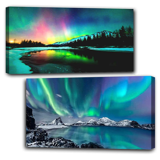 2pcs Round Diamond Painting Set - Aurora beauty (70*40CM)
