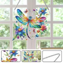 Load image into Gallery viewer, Acrylic Dragonfly Diamond Painting Decor DIY Diamond Art Pendant for Wall Window