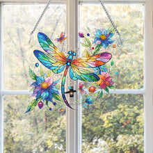 Load image into Gallery viewer, Acrylic Dragonfly Diamond Painting Decor DIY Diamond Art Pendant for Wall Window