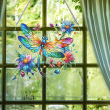 Load image into Gallery viewer, Acrylic Dragonfly Diamond Painting Decor DIY Diamond Art Pendant for Wall Window