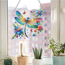 Load image into Gallery viewer, Acrylic Dragonfly Diamond Painting Decor DIY Diamond Art Pendant for Wall Window