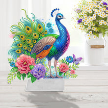 Load image into Gallery viewer, Peacock Acrylic Special Shape Diamond Painting Desktop Decorations for Beginners