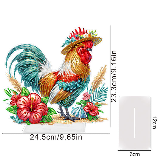 Rooster Acrylic Special Shape Diamond Painting Desktop Ornaments for Home Decor
