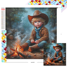 Load image into Gallery viewer, Diamond Painting - Full Square - Boy warming himself by fire (30*30CM)