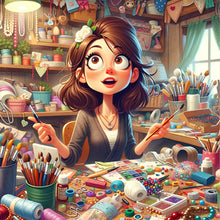 Load image into Gallery viewer, AB Diamond Painting - Full Round - Artistic Creation Girl (40*40CM)