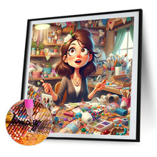 Load image into Gallery viewer, AB Diamond Painting - Full Round - Artistic Creation Girl (40*40CM)