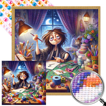 Load image into Gallery viewer, AB Diamond Painting - Full Round - All-Night Creation Girl (40*40CM)