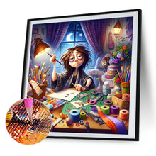 Load image into Gallery viewer, AB Diamond Painting - Full Round - All-Night Creation Girl (40*40CM)