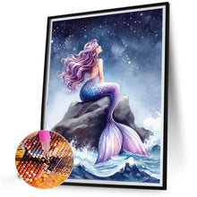 Load image into Gallery viewer, AB Diamond Painting - Full Round - Mermaid Girl Under Night Sky (40*50CM)