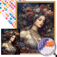 Load image into Gallery viewer, AB Diamond Painting - Full Round - Classic Flower Crown Girl (40*55CM)