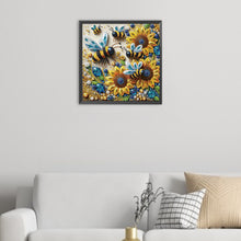 Load image into Gallery viewer, Diamond Painting - Partial Special Shaped - Bee sunflower (40*40CM)