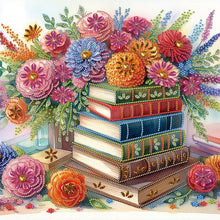 Load image into Gallery viewer, Diamond Painting - Partial Special Shaped - Flower and book (40*40CM)