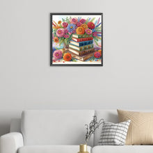 Load image into Gallery viewer, Diamond Painting - Partial Special Shaped - Flower and book (40*40CM)