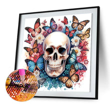 Load image into Gallery viewer, Diamond Painting - Partial Special Shaped - Butterfly flower and skull (40*40CM)