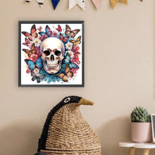 Load image into Gallery viewer, Diamond Painting - Partial Special Shaped - Butterfly flower and skull (40*40CM)