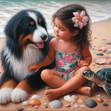 Load image into Gallery viewer, Diamond Painting - Full Square - Dog girl (40*40CM)