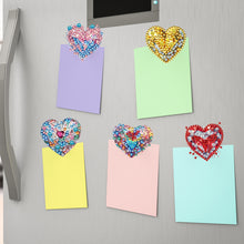 Load image into Gallery viewer, 6Pcs Heart Acrylic Diamond Painting Sticky Clips for Poster Photo Light