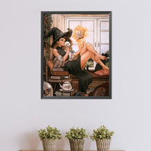 Load image into Gallery viewer, AB Diamond Painting - Full Round - Witch reading a book (40*50CM)