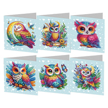 Load image into Gallery viewer, 6Pcs Animal Flower DIY Diamond Painting Greeting Card 5D Drill Painting Card Kit