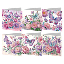 Load image into Gallery viewer, 6Pcs Animal Flower DIY Diamond Painting Greeting Card 5D Drill Painting Card Kit