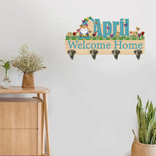 Load image into Gallery viewer, Wooden Calendar Rhinestone Painting Keychain Hanger Diamond Art Craft Wall Hooks