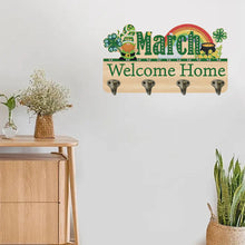 Load image into Gallery viewer, Wooden Calendar Rhinestone Painting Keychain Hanger Diamond Art Craft Wall Hooks