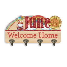 Load image into Gallery viewer, Wooden Calendar Rhinestone Painting Keychain Hanger Diamond Art Craft Wall Hooks