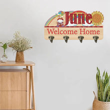 Load image into Gallery viewer, Wooden Calendar Rhinestone Painting Keychain Hanger Diamond Art Craft Wall Hooks