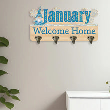 Load image into Gallery viewer, Wooden Calendar Rhinestone Painting Keychain Hanger Diamond Art Craft Wall Hooks