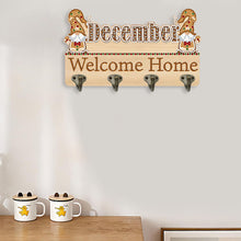 Load image into Gallery viewer, Wooden Calendar Rhinestone Painting Keychain Hanger Diamond Art Craft Wall Hooks