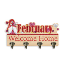 Load image into Gallery viewer, Wooden Calendar Rhinestone Painting Keychain Hanger Diamond Art Craft Wall Hooks