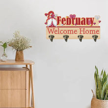 Load image into Gallery viewer, Wooden Calendar Rhinestone Painting Keychain Hanger Diamond Art Craft Wall Hooks