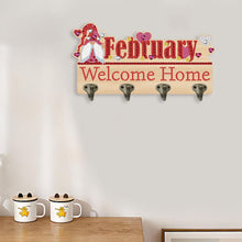 Load image into Gallery viewer, Wooden Calendar Rhinestone Painting Keychain Hanger Diamond Art Craft Wall Hooks