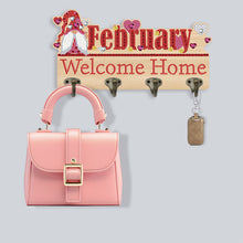 Load image into Gallery viewer, Wooden Calendar Rhinestone Painting Keychain Hanger Diamond Art Craft Wall Hooks