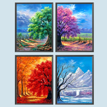 Load image into Gallery viewer, 4pcs Round Diamond Painting Set - Four Seasons Tree (30*40CM)