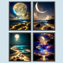 Load image into Gallery viewer, 4pcs Round Diamond Painting Set - Moonlight (30*40CM)