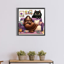 Load image into Gallery viewer, Diamond Painting - Full Round - Girl and Cat (40*40CM)