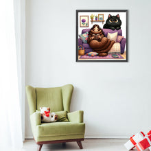 Load image into Gallery viewer, Diamond Painting - Full Round - Girl and Cat (40*40CM)