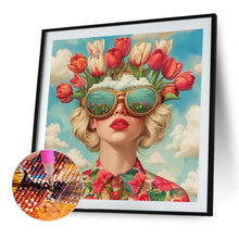Load image into Gallery viewer, Diamond Painting - Full Round - Tulip Girl with Sunglasses (40*40CM)