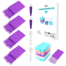 Load image into Gallery viewer, 4Pcs Diamond Painting Tray 5D DIY Drills Plate with Lid Diamond Organizer Drawer