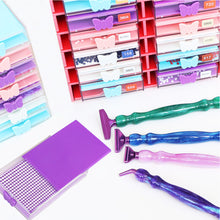 Load image into Gallery viewer, 4Pcs Diamond Painting Tray 5D DIY Drills Plate with Lid Diamond Organizer Drawer