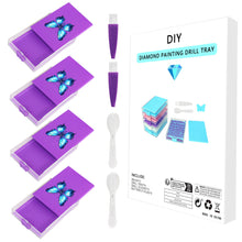 Load image into Gallery viewer, 4Pcs Diamond Painting Tray 5D DIY Drills Plate with Lid Diamond Organizer Drawer
