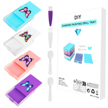 Load image into Gallery viewer, 4Pcs Diamond Painting Tray 5D DIY Drills Plate with Lid Diamond Organizer Drawer