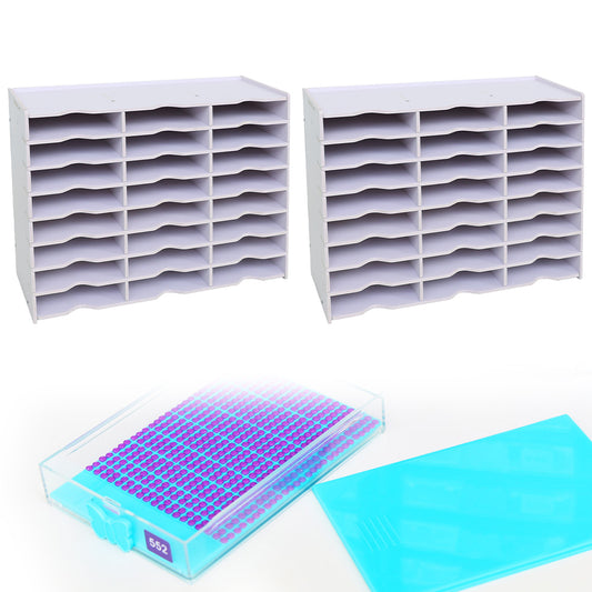 12/24/48 Grids Diamond Painting Accessories Kits Multifunctional for Kids Adults